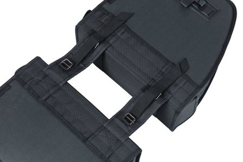 Sakwa miejska podwójna BASIL TOUR DOUBLE PANNIER BAG 28L, Universal Bridge System, wodoodporna black (NEW)