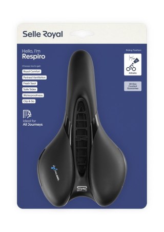 Siodło SELLEROYAL RESPIRO SOFT ATHLETIC 45st. żelowe, kanał chłodzący, unisex 398g (NEW)