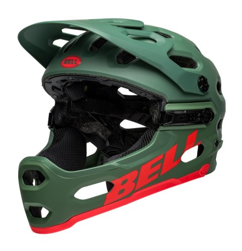 Kask full face BELL SUPER 3R MIPS matte dark green infrared roz. S (52-56 cm) (NEW). Kask full face BELL SUPER 3R MIPS matte dark green infrared roz. S (52-56 cm) (NEW).