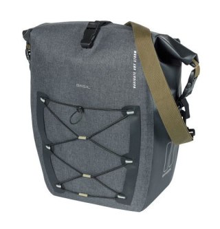 Sakwa pojedyncza BASIL NAVIGATOR STORM SINGLE PANNIER BAG L 25-31 L, Hook On System, wodoodporna, grey black (NEW)