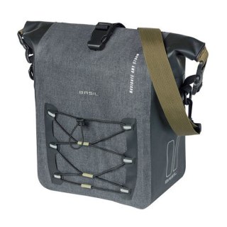 Sakwa pojedyncza BASIL NAVIGATOR STORM SINGLE PANNIER BAG M 12-15 L, Hook On System, wodoodporna, grey black (NEW)