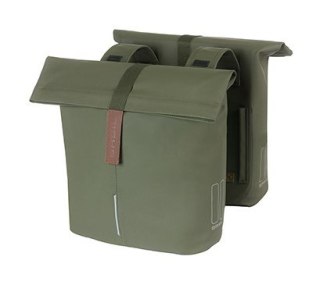Sakwa miejska podwójna BASIL CITY DOUBLE PANNIER BAG 28-32L, Universal Bridge System, moss green (NEW)