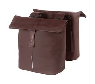 Sakwa miejska podwójna BASIL CITY DOUBLE PANNIER BAG 28-32L, Universal Bridge System, roasted brown (NEW)