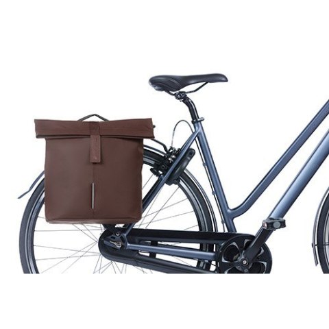 Sakwa miejska podwójna BASIL CITY DOUBLE PANNIER BAG 28-32L, Universal Bridge System, roasted brown (NEW)