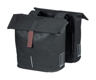 Sakwa miejska podwójna BASIL CITY DOUBLE PANNIER BAG 28-32L, Universal Bridge System, wodoodporna black (NEW)