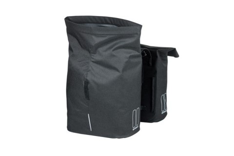 Sakwa miejska podwójna BASIL CITY DOUBLE PANNIER BAG 28-32L, Universal Bridge System, wodoodporna black (NEW)