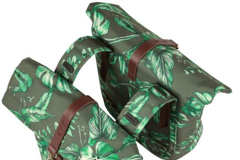 Sakwa miejska podwójna BASIL EVER-GREEN DOUBLE PANNIER BAG 28-32L, Universal Bridge System, wodoodporna thyme green (NEW)