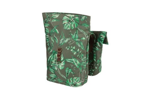 Sakwa miejska podwójna BASIL EVER-GREEN DOUBLE PANNIER BAG 28-32L, Universal Bridge System, wodoodporna thyme green (NEW)