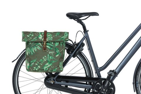 Sakwa miejska podwójna BASIL EVER-GREEN DOUBLE PANNIER BAG 28-32L, Universal Bridge System, wodoodporna thyme green (NEW)