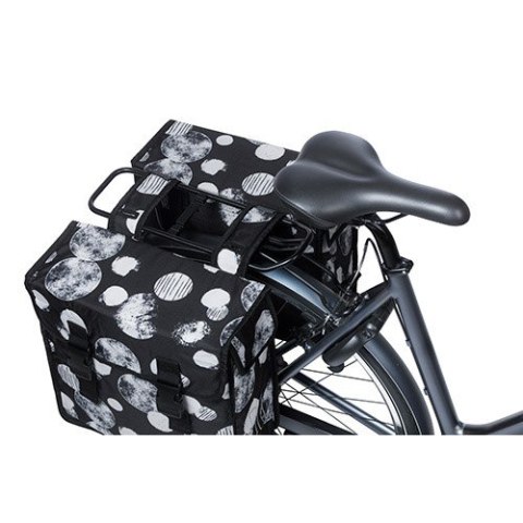 Sakwa miejska podwójna BASIL MARA XL SPHERE 35L, Universal Bridge System, wodoodporna black grey (NEW)