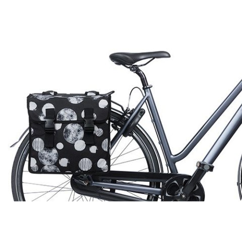 Sakwa miejska podwójna BASIL MARA XL SPHERE 35L, Universal Bridge System, wodoodporna black grey (NEW)