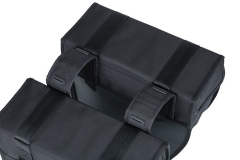 Sakwa miejska podwójna BASIL TOUR DOUBLE PANNIER BAG XL 35L, Universal Bridge System, wodoodporna black (NEW)