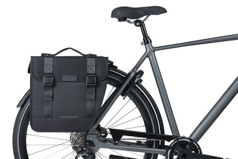 Sakwa miejska podwójna BASIL TOUR DOUBLE PANNIER BAG MIK 28L, MIK System (ready to go) wodoodporna black (NEW)
