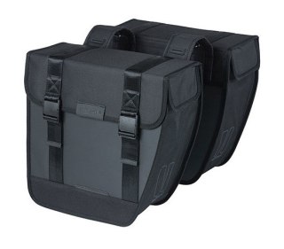 Sakwa miejska podwójna BASIL TOUR WATERPROOF DOUBLE PANNIER BAG 28L, Universal Bridge System, wodoodporna black (NEW)