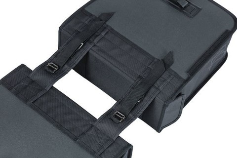 Sakwa miejska podwójna BASIL TOUR WATERPROOF DOUBLE PANNIER BAG 28L, Universal Bridge System, wodoodporna black (NEW)