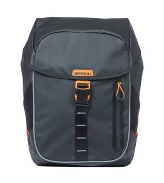 Sakwa miejska pojedyncza BASIL MILES TARPAULIN DAYPACK 17L, Hook On System, 100% wodoodporna black orange (NEW)
