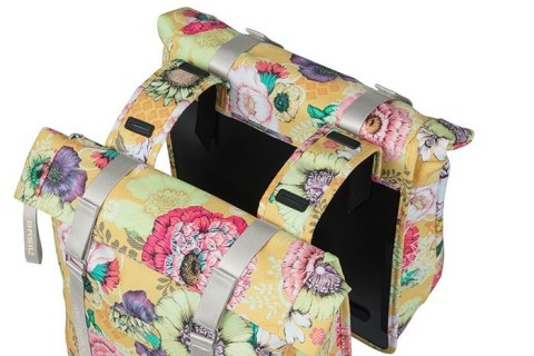 Sakwa podwójna na bagażnik BASIL BLOOM FIELD DOUBLE PANNIER BAG 28-35L, Universal Bridge System, honey yellow (NEW)