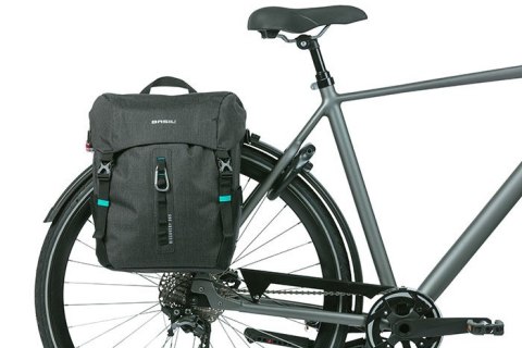 Sakwa pojedyncza BASIL DISCOVERY 365D SINGLE PANNIER BAG L 20L, Hook On System, wodoodporna black melee (NEW)