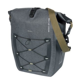 Sakwa pojedyncza BASIL NAVIGATOR STORM SINGLE PANNIER BAG MIK SIDE L 25-31 L, MIK System (ready to go) wodoodporna grey black (