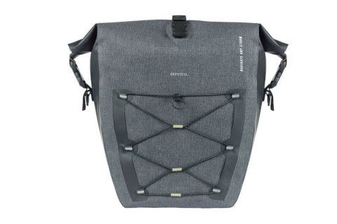 Sakwa pojedyncza BASIL NAVIGATOR STORM SINGLE PANNIER BAG MIK SIDE L 25-31 L, MIK System (ready to go) wodoodporna grey black (