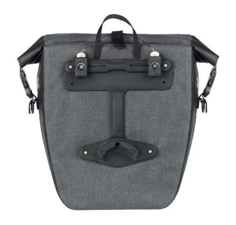 Sakwa pojedyncza BASIL NAVIGATOR STORM SINGLE PANNIER BAG MIK SIDE L 25-31 L, MIK System (ready to go) wodoodporna grey black (