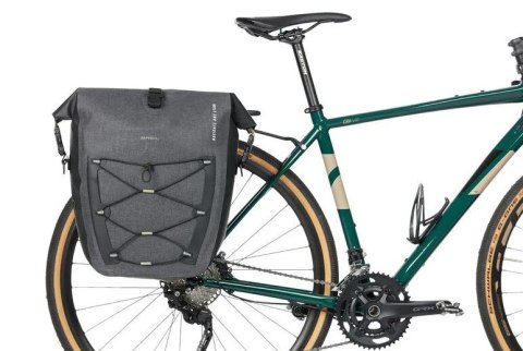 Sakwa pojedyncza BASIL NAVIGATOR STORM SINGLE PANNIER BAG MIK SIDE L 25-31 L, MIK System (ready to go) wodoodporna grey black (