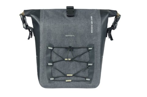 Sakwa pojedyncza BASIL NAVIGATOR STORM SINGLE PANNIER BAG MIK SIDE M 12-15 L, MIK System (ready to go) wodoodporna grey black (