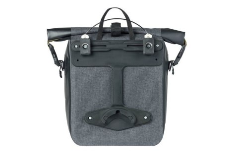 Sakwa pojedyncza BASIL NAVIGATOR STORM SINGLE PANNIER BAG MIK SIDE M 12-15 L, MIK System (ready to go) wodoodporna grey black (