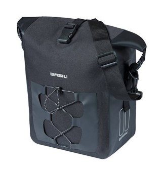 Sakwa pojedyncza BASIL NAVIGATOR WATERPROOF SINGLE PANNIER BAG M 12-15 L, Hook On System, wodoodporna, black (NEW)