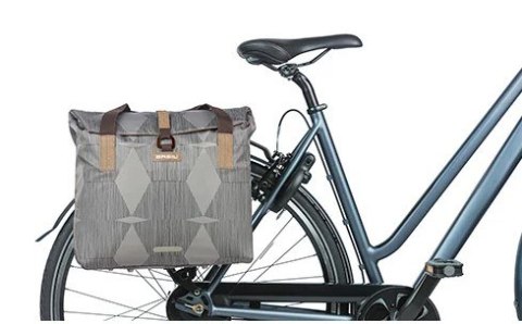Torba na bagażnik BASIL ELEGANCE BICYCLE SHOPPER 20-26L Hook On System, wodoodporna chateau taupe (NEW)