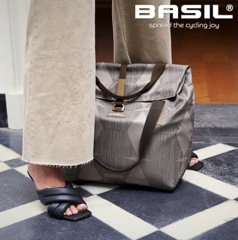 Torba na bagażnik BASIL ELEGANCE BICYCLE SHOPPER 20-26L Hook On System, wodoodporna chateau taupe (NEW)