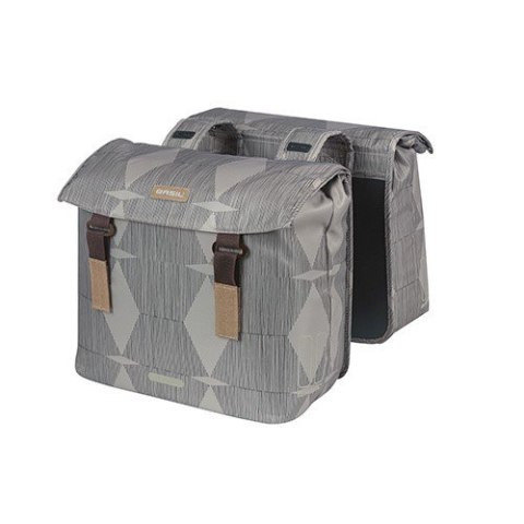 Torba na bagażnik BASIL ELEGANCE DOUBLE PANNIER BAG 40-49 Universal Bridge System, wodoodporna chateau taupe (NEW)