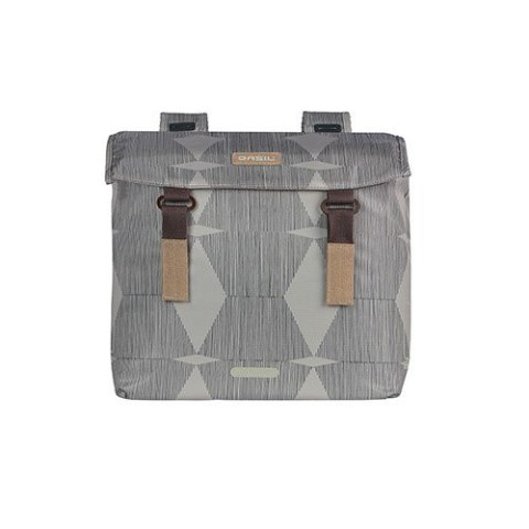 Torba na bagażnik BASIL ELEGANCE DOUBLE PANNIER BAG 40-49 Universal Bridge System, wodoodporna chateau taupe (NEW)