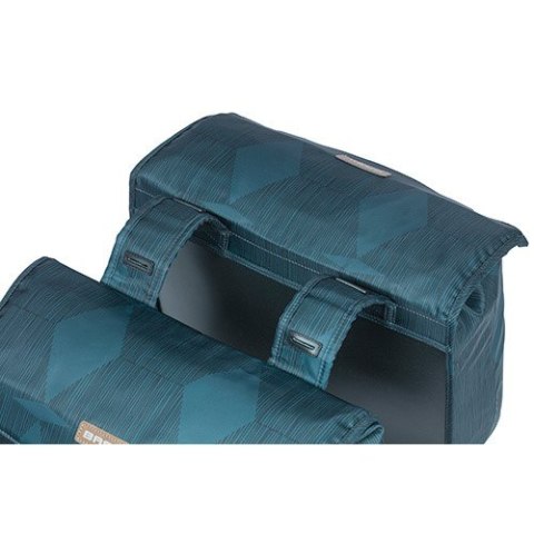 Torba na bagażnik BASIL ELEGANCE DOUBLE PANNIER BAG 40-49 Universal Bridge System, wodoodporna estate blue (NEW)