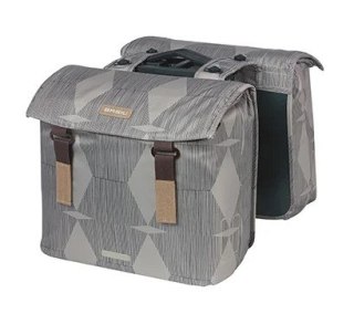Torba na bagażnik BASIL ELEGANCE DOUBLE PANNIER BAG MIK 40-49L, MIK System (ready to go) wodoodporna chateau taupe (NEW)