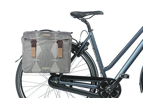 Torba na bagażnik BASIL ELEGANCE DOUBLE PANNIER BAG MIK 40-49L, MIK System (ready to go) wodoodporna chateau taupe (NEW)