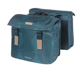 Torba na bagażnik BASIL ELEGANCE DOUBLE PANNIER BAG MIK 40-49L, MIK System (ready to go) wodoodporna estate blue (NEW)