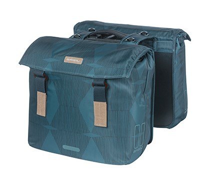 Torba na bagażnik BASIL ELEGANCE DOUBLE PANNIER BAG MIK 40-49L, MIK System (ready to go) wodoodporna estate blue (NEW)