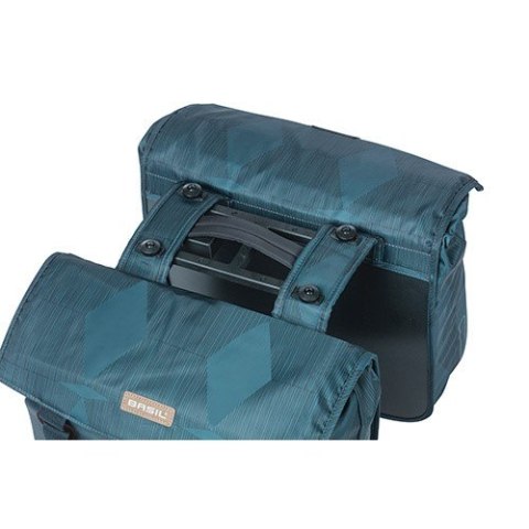 Torba na bagażnik BASIL ELEGANCE DOUBLE PANNIER BAG MIK 40-49L, MIK System (ready to go) wodoodporna estate blue (NEW)