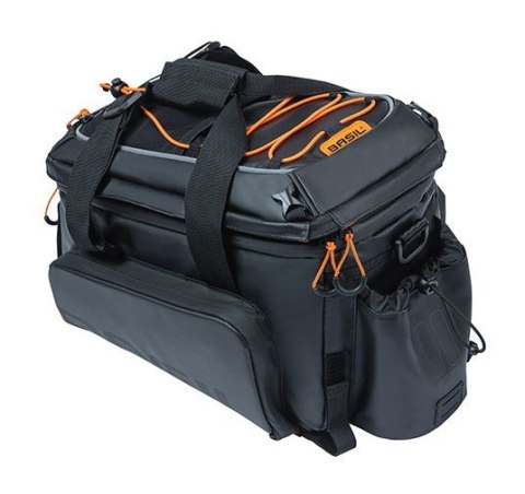 Torba na bagażnik BASIL MILES TARPAULIN TRUNKBAG XL PRO 9-36L, 100% wodoodporna black orange (bez płytki mocującej) (NEW)