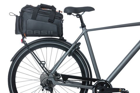 Torba na bagażnik BASIL MILES TARPAULIN TRUNKBAG XL PRO 9-36L, 100% wodoodporna black orange (bez płytki mocującej) (NEW)