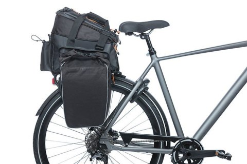 Torba na bagażnik BASIL MILES TARPAULIN TRUNKBAG XL PRO 9-36L, 100% wodoodporna black orange (bez płytki mocującej) (NEW)
