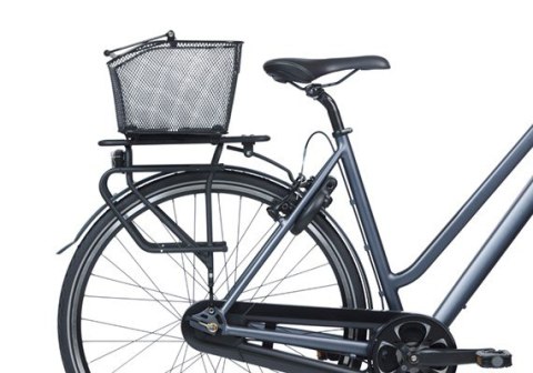 Kosz na bagażnik BASIL BASE XL REAR BASKET, MIK z adapterem do mocowania (ready to go), Stalowy, Black (Eco Bottom) (NEW 2025)