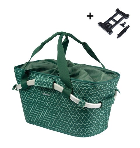 Kosz na bagażnik BASIL FLAIR CARRY ALL REAR BASKET, MIK z adapterem do mocowania (ready to go), 22L, Wodoodporna, Green (NEW 202