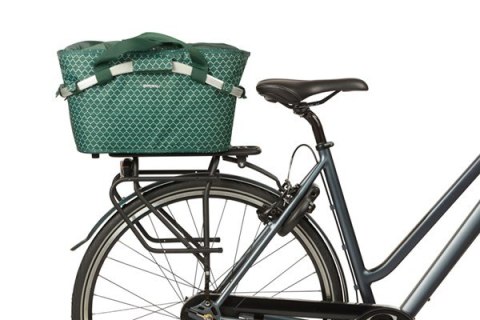 Kosz na bagażnik BASIL FLAIR CARRY ALL REAR BASKET, MIK z adapterem do mocowania (ready to go), 22L, Wodoodporna, Green (NEW 202