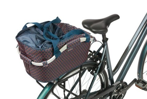 Kosz na bagażnik BASIL FLAIR CARRY ALL REAR BASKET, MIK z adapterem do mocowania (ready to go), 22L, Wodoodporna, Navy (NEW 2025