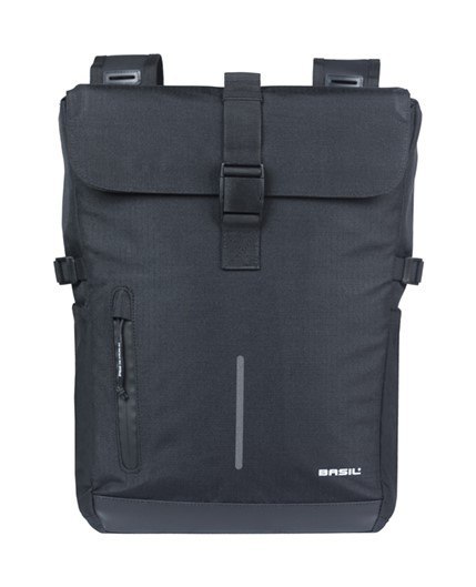 Sakwy BASIL MOVE DOUBLE BICYCLE BAG, UNIVERSAL BRIDGE, 30L, Wodoodporna, Black (NEW 2025)