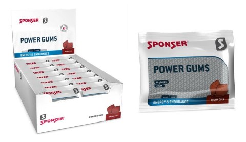 Gumy energetyczne SPONSER POWER GUMS COLA (BCCA+TAURYNA) (pudełko 20 saszetek x 75g) (NEW)