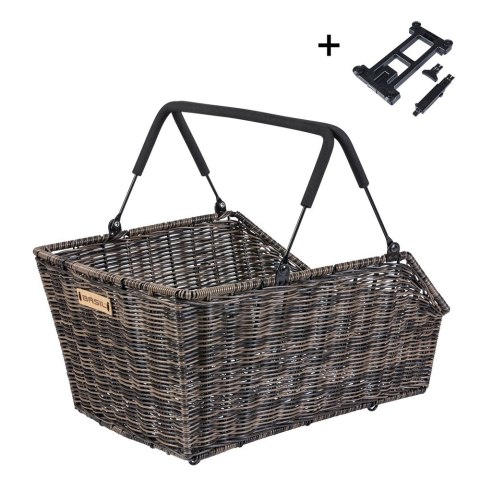 Kosz na tylny bagażnik BASIL CENTO RATTAN LOOK MIK, MIK System (ready to go) wodoodporny nature brown (NEW 2025)