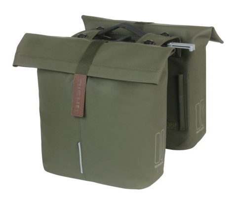 Sakwa miejska podwójna BASIL CITY DOUBLE PANNIER BAG MIK 28-32L, MIK System (ready to go), moss green (NEW 2025) Sakwa miejska podwójna BASIL CITY DOUBLE PANNIER BAG MIK 28-32L, MIK System (ready to go), moss green (NEW 2025)